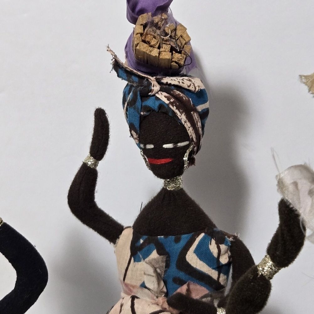 Handmade Dolls RARE Set Of 5 Cloth Bodies‎ Embroidered - Picture 7 of 16